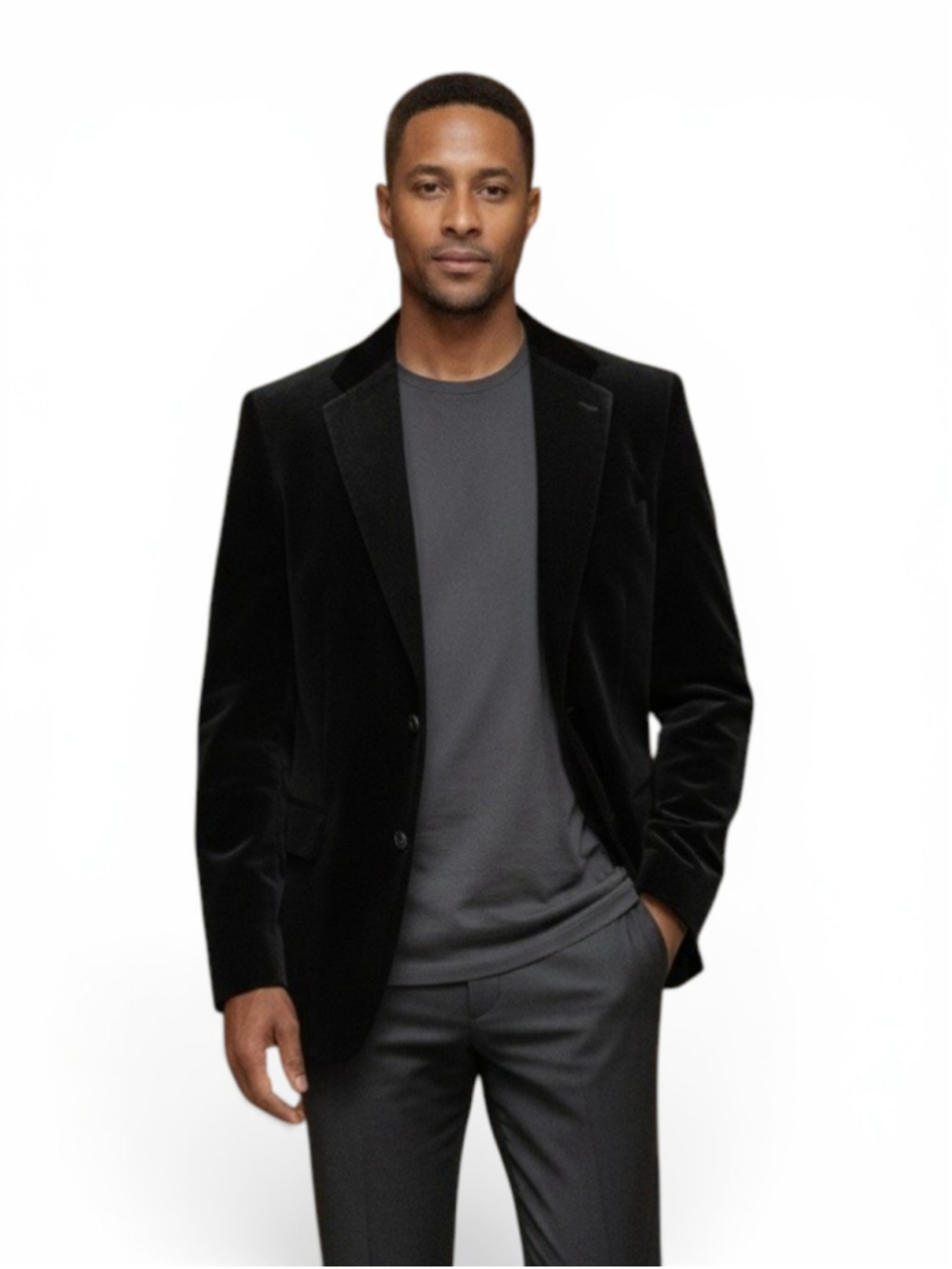 Express Men's Black Velvet Blazer Size 40R